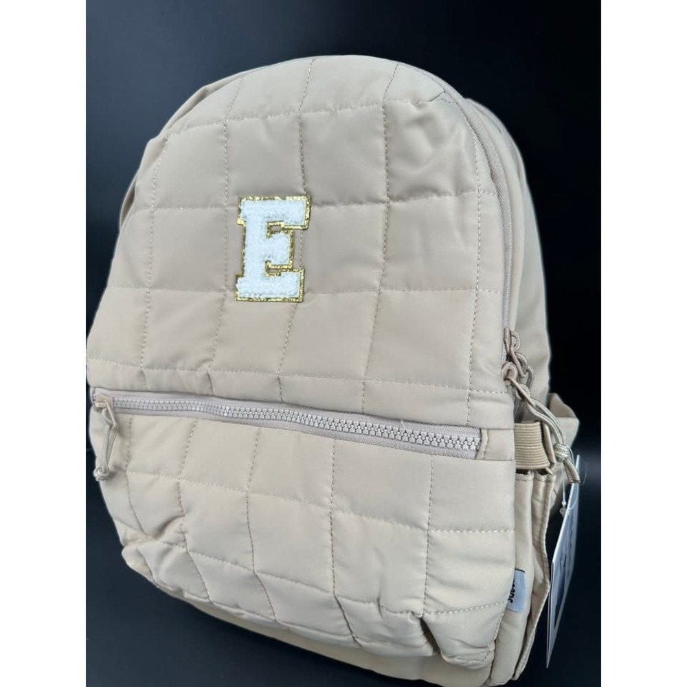 Initial "E" Quilted Puffer‎ 14" Backpack Personalized Travel Backpack Daypack